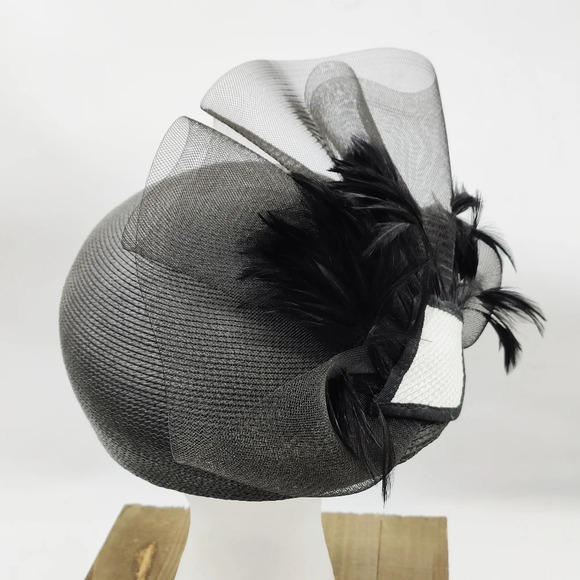 Vintage Straw Hat • by Sandra New York • Black w/ White • 50s/60s - Picture 6 of 8
